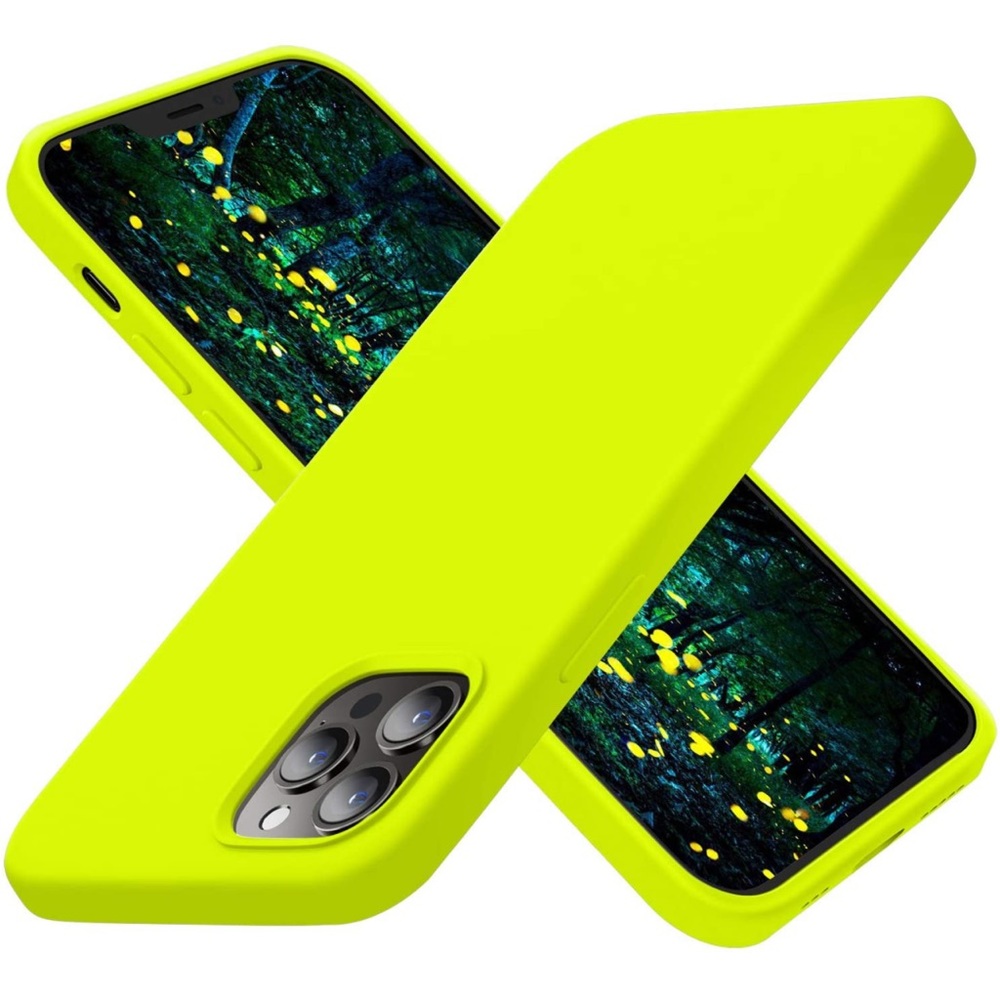 Cordking iPhone 12 Pro Max case, Silicone Fluorescent Green